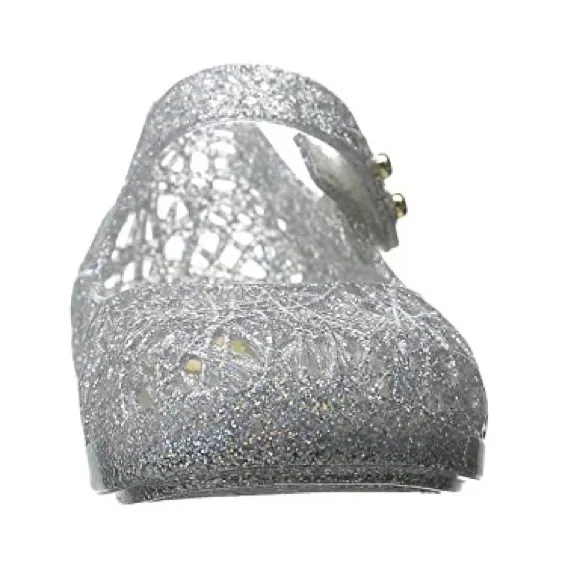 BNIB! MINI MELISSA Campana Silver Glitter 5