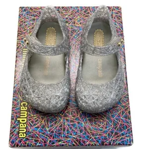 BNIB! MINI MELISSA Campana Silver Glitter 5
