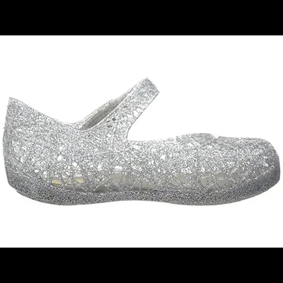 BNIB! MINI MELISSA Campana Silver Glitter 5