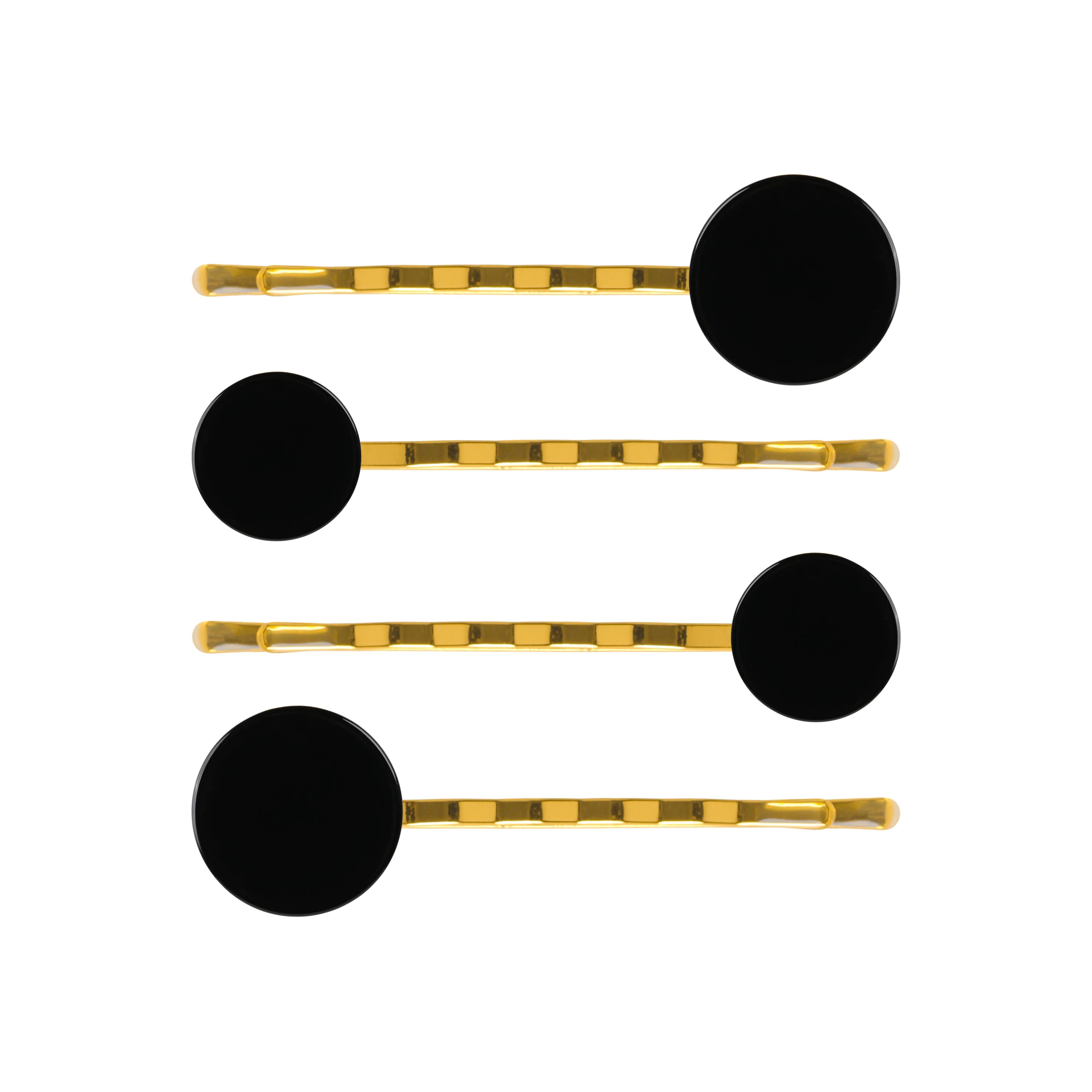 Button Black Hair Slide Set