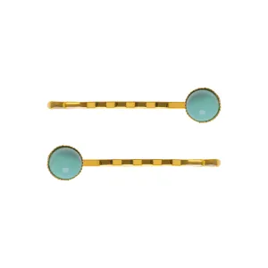 Cabochon Turquoise Hair Slide Set