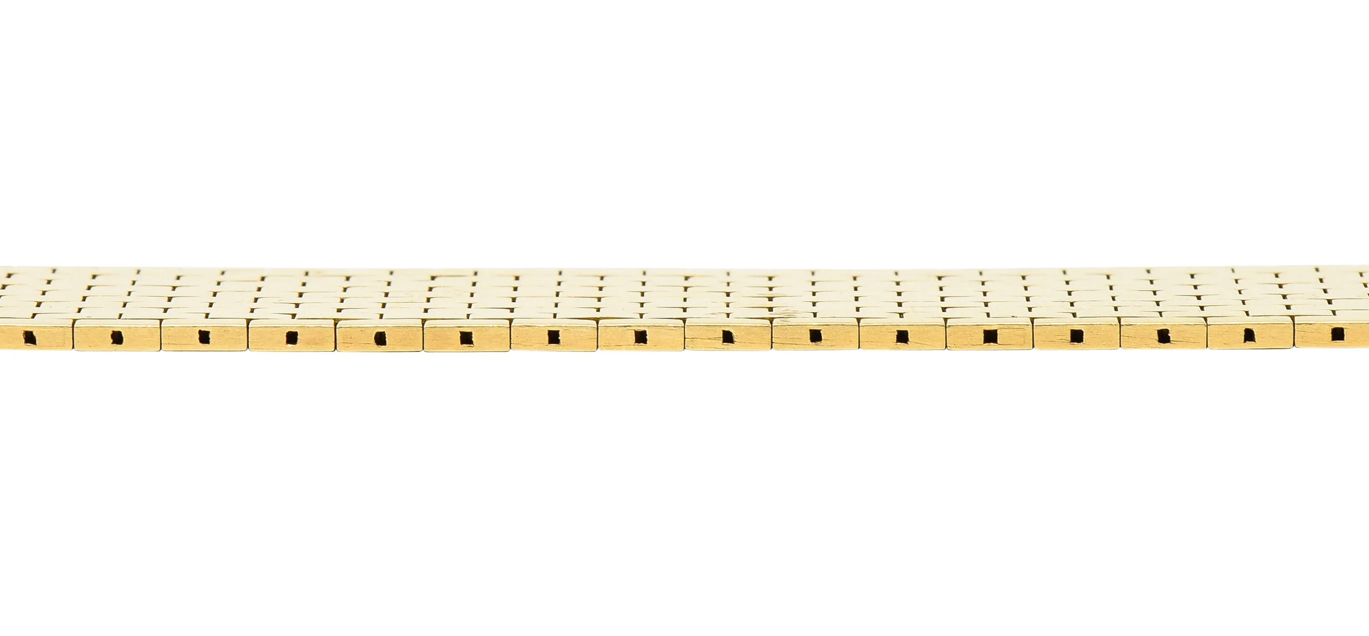 Cartier Retro Ruby Diamond Platinum 14 Karat Yellow Gold Woven Mesh Belt Buckle Vintage Bracelet