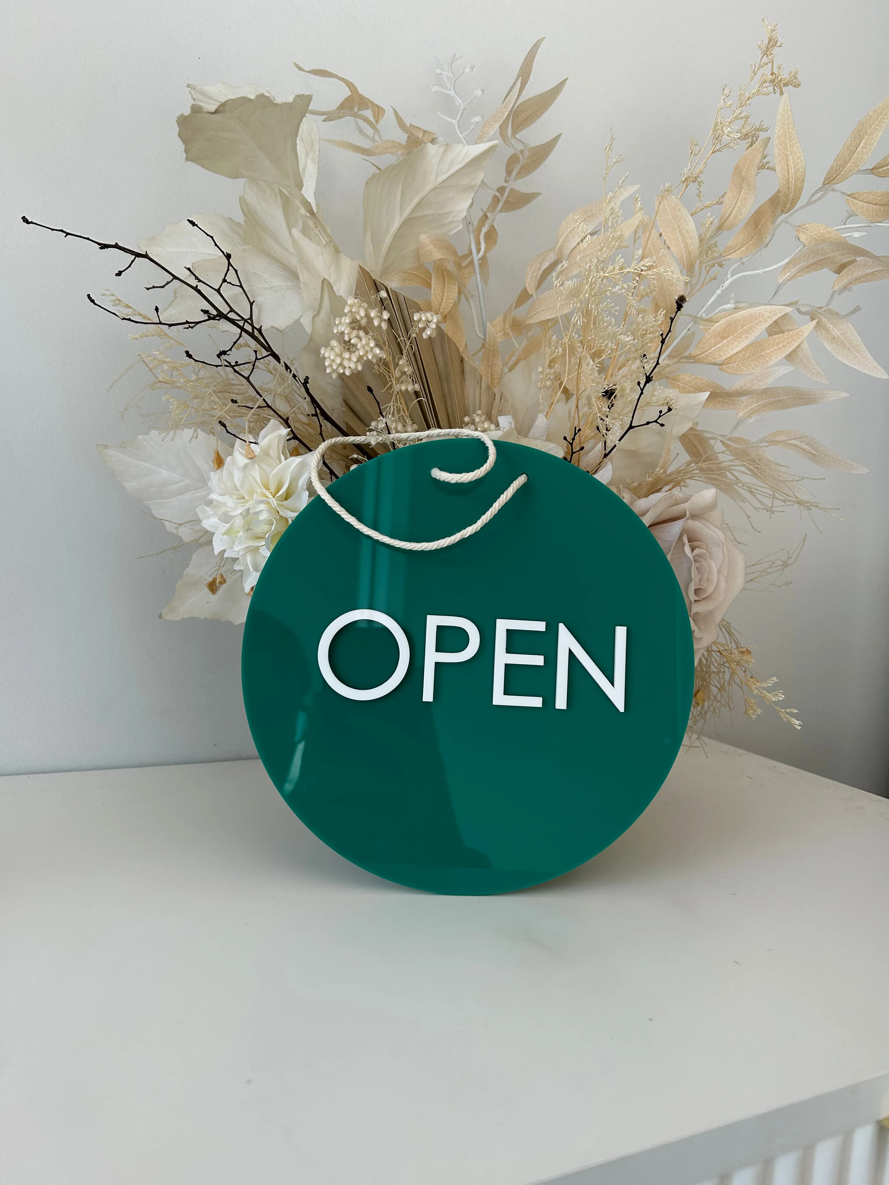 Circle Open/Closed Sign - Double Sided