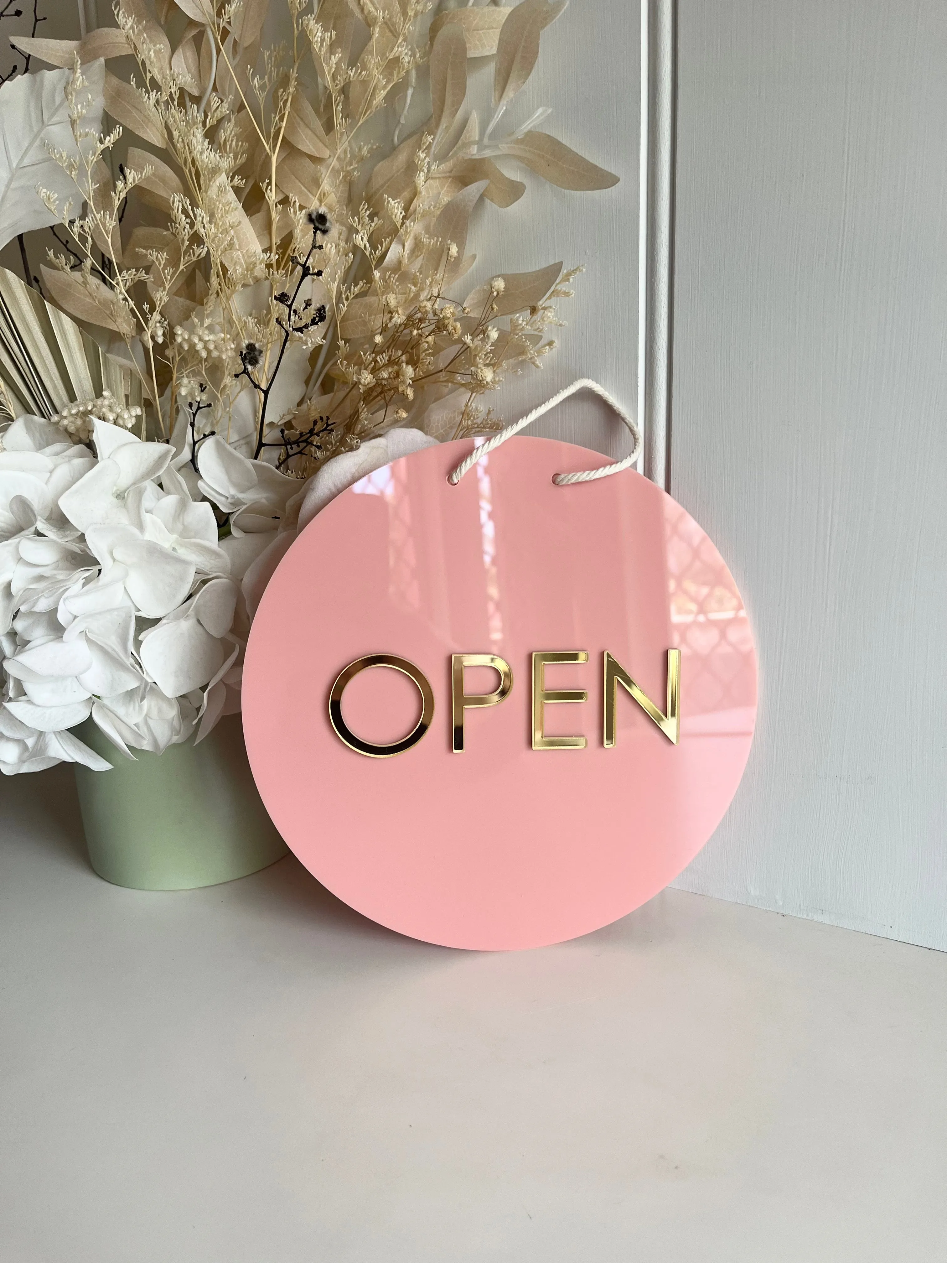 Circle Open/Closed Sign - Double Sided