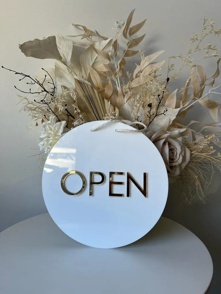 Circle Open/Closed Sign - Double Sided