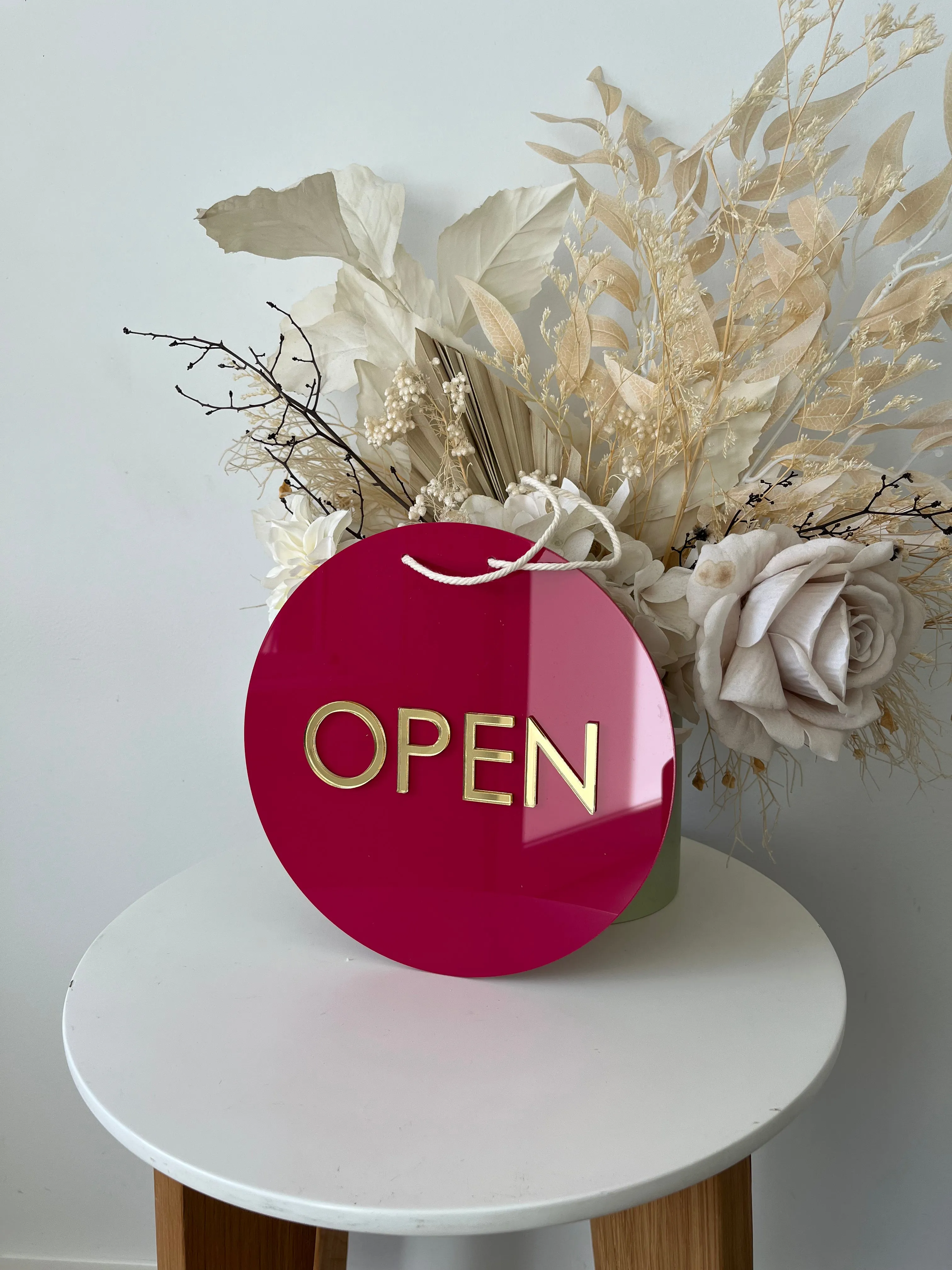Circle Open/Closed Sign - Double Sided