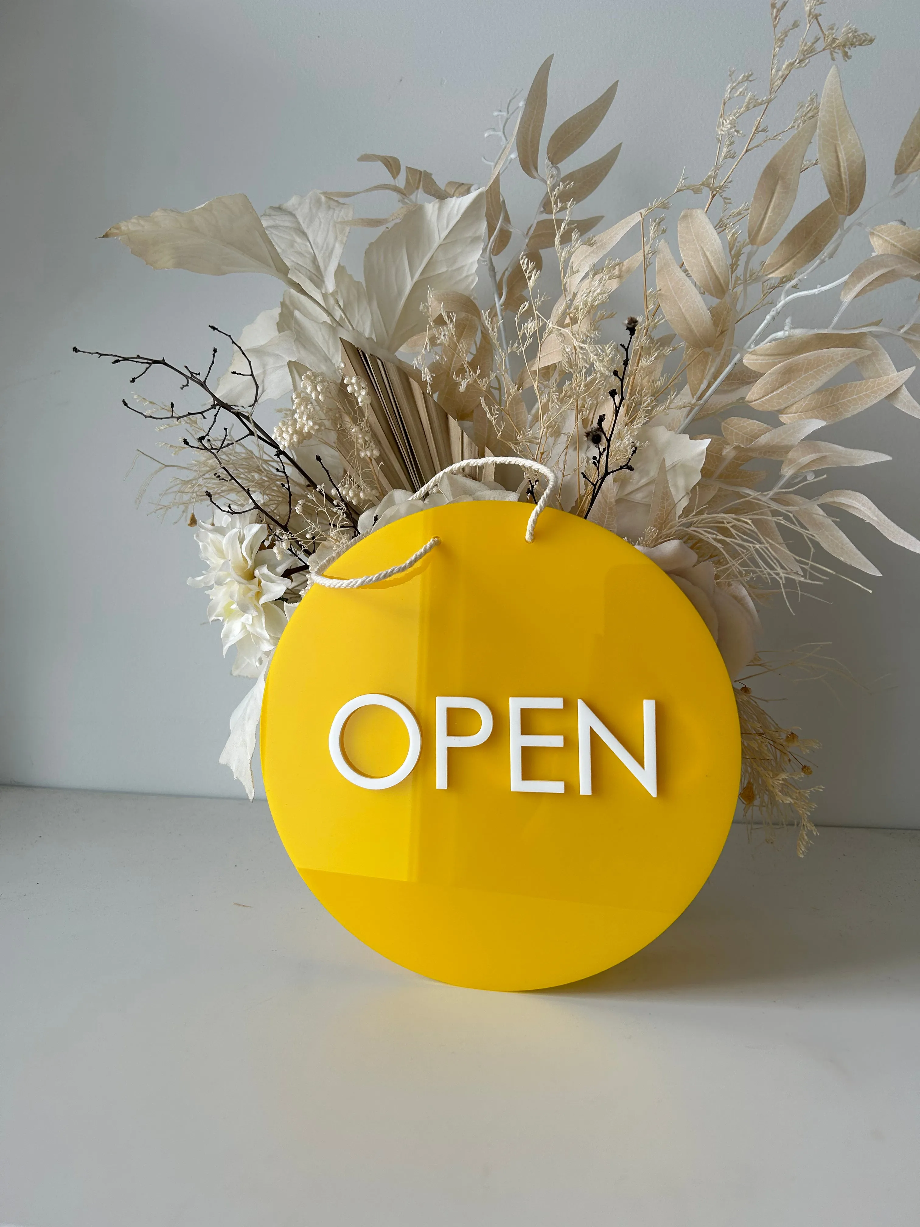Circle Open/Closed Sign - Double Sided