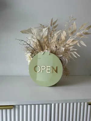 Circle Open/Closed Sign - Double Sided