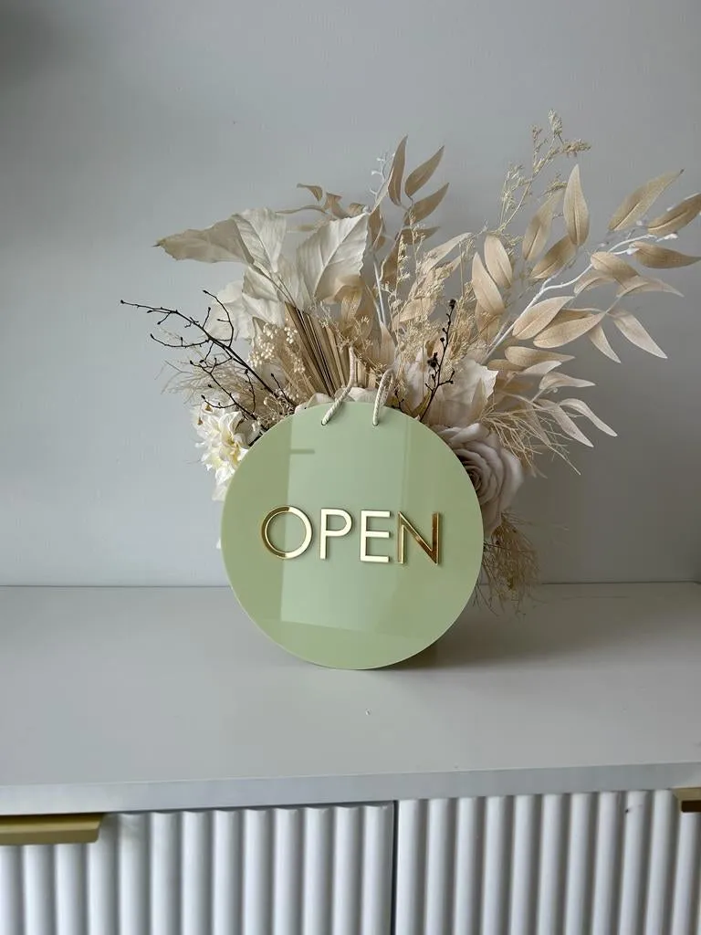 Circle Open/Closed Sign - Double Sided