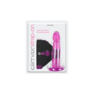 Climax Strap-on - Pink Ice Dong & Harness Set