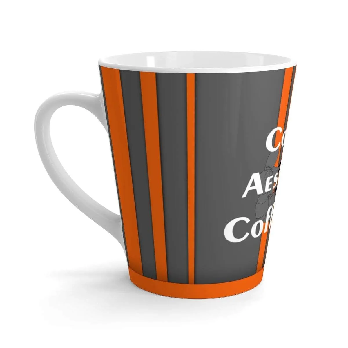 Coffee-Aesthetic.com Big Grey-Orange Latte mug