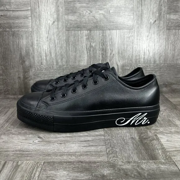 Converse Made by You Wedding Chucks A02259C Men size 10.5 Black Leather White