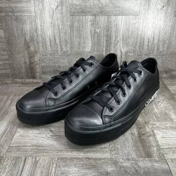 Converse Made by You Wedding Chucks A02259C Men size 10.5 Black Leather White