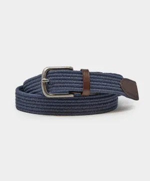 Cotton Stretch Braided Belt in Navy