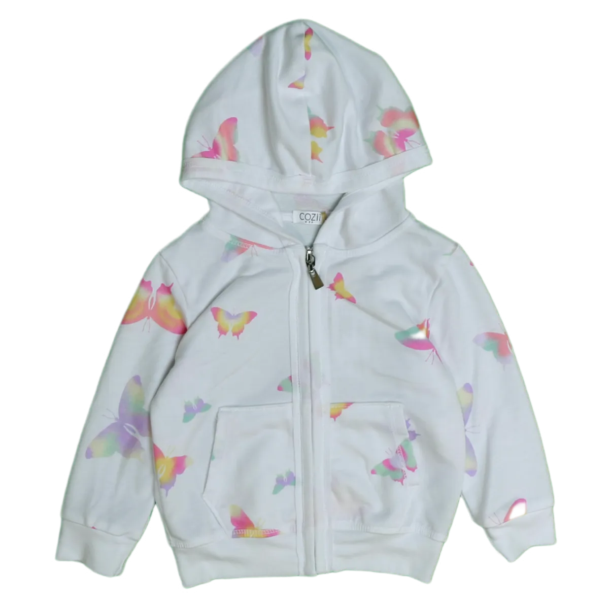 Cozii- Butterfly Zip-Up Hoodie (White)
