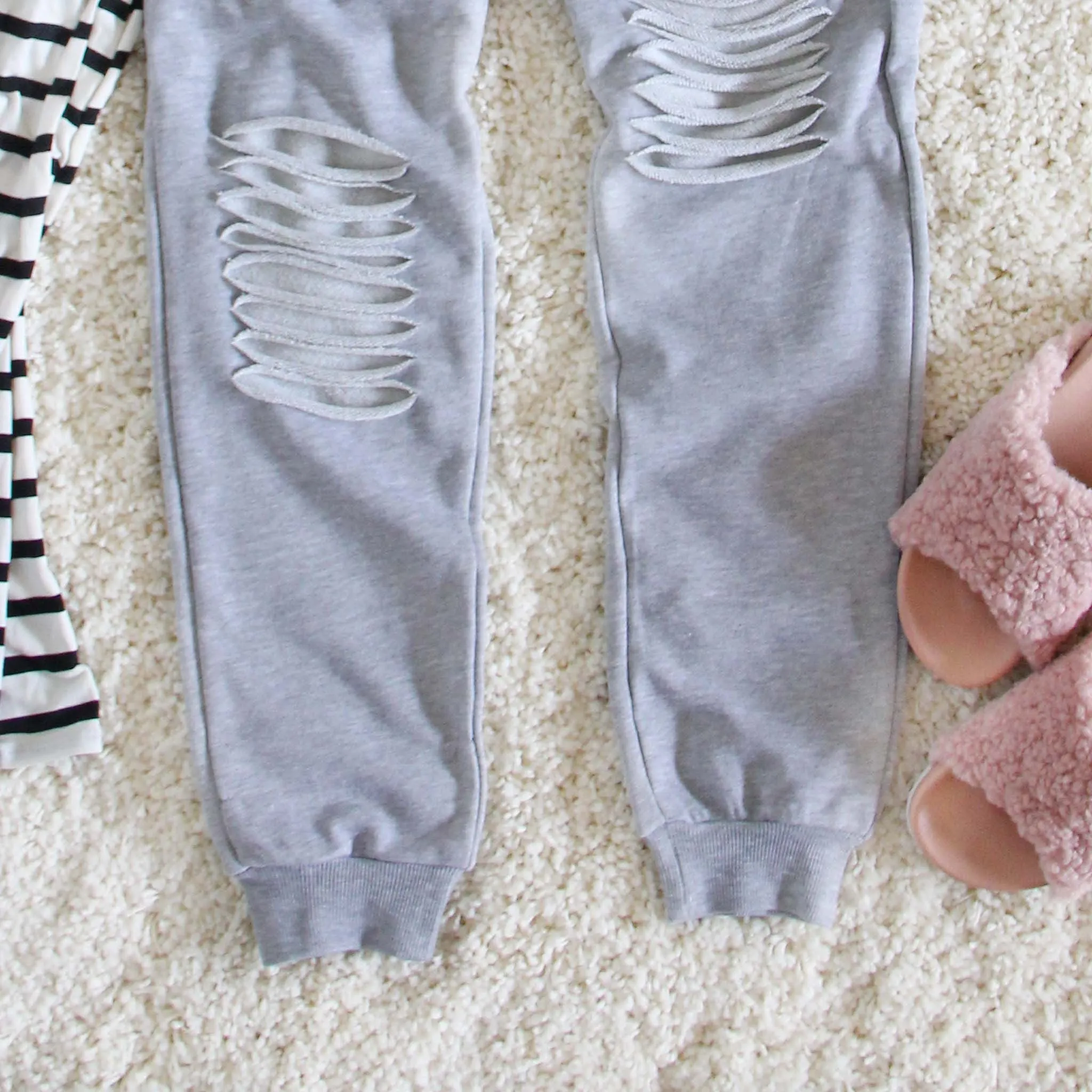 Cozy Distressed Joggers