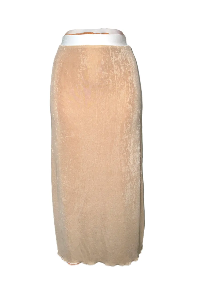 CREAM/ MAPLE REVERSIBLE SKIRT