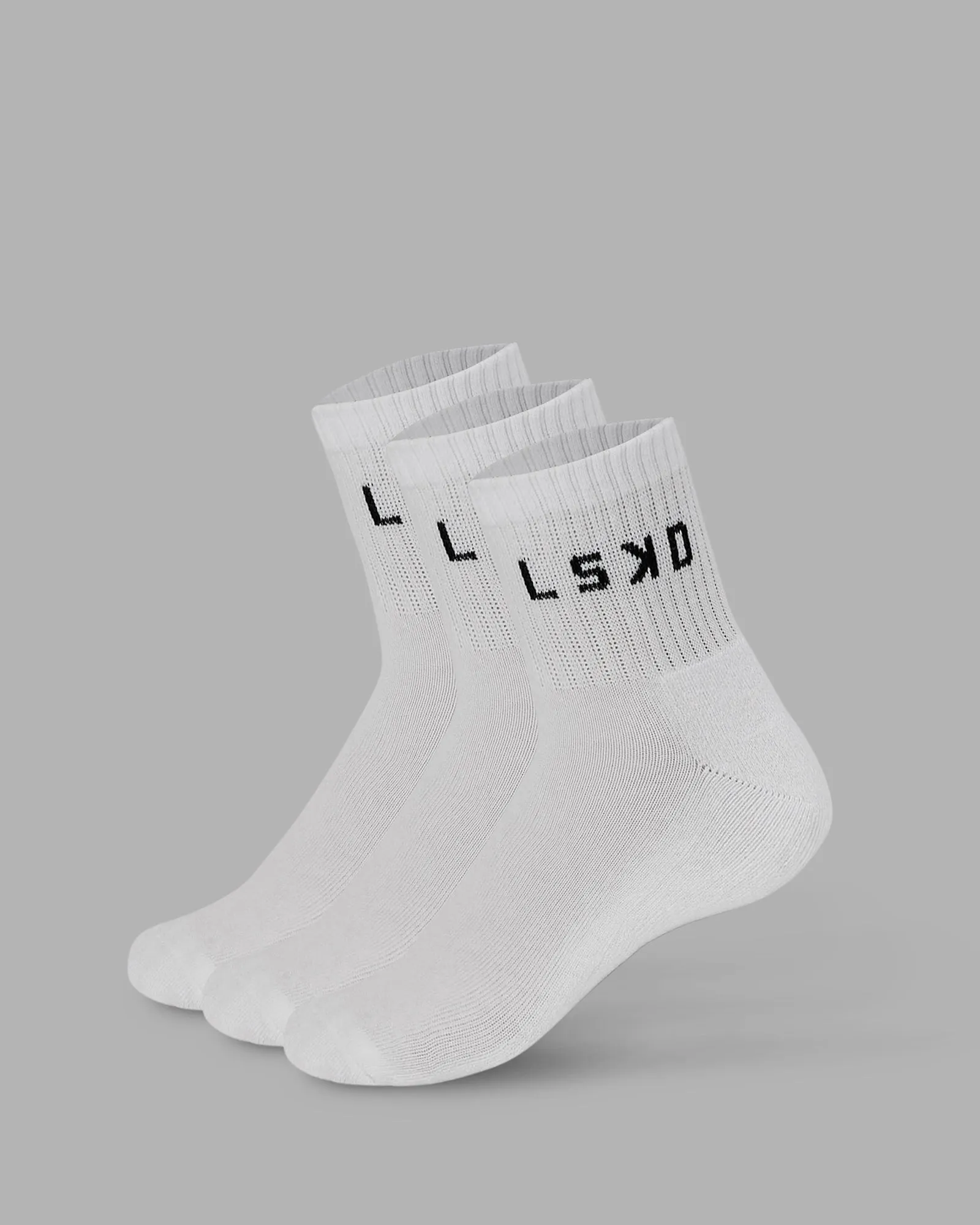 Daily Quarter 3 Pack Socks - White-Black