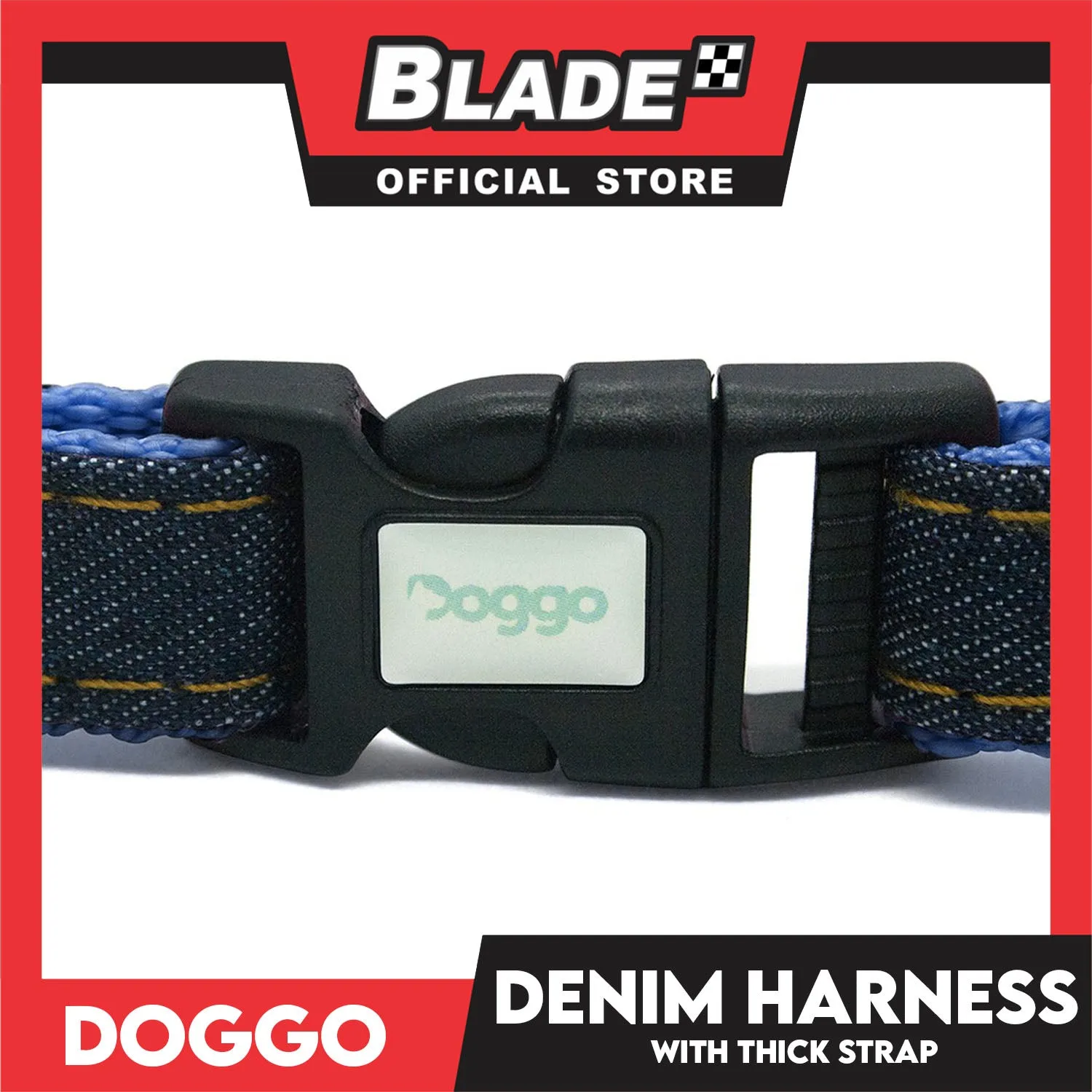 Doggo Denim Harness Medium Size (Red) Harness for Dog