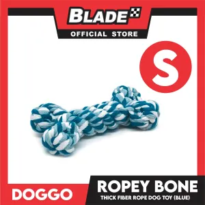 Doggo Ropey Bone Blue Color (Small) Thick Fiber Braided Bone Dog Toy