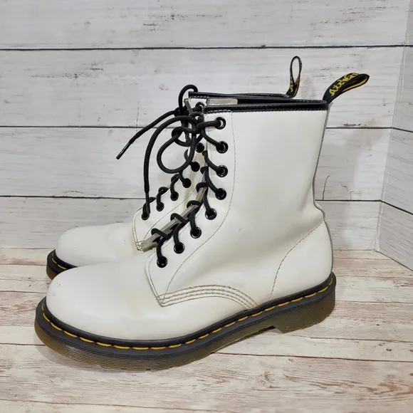 Dr. Martens 1461 boots in white leather