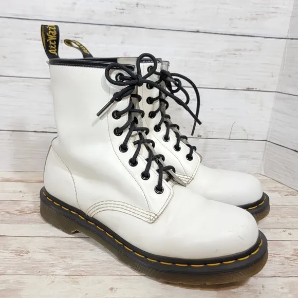 Dr. Martens 1461 boots in white leather