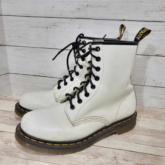 Dr. Martens 1461 boots in white leather