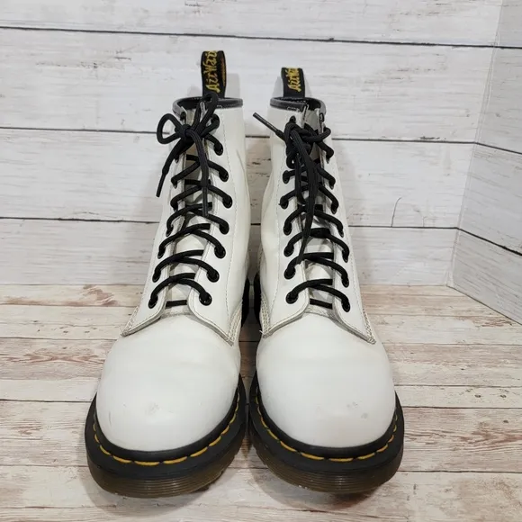 Dr. Martens 1461 boots in white leather