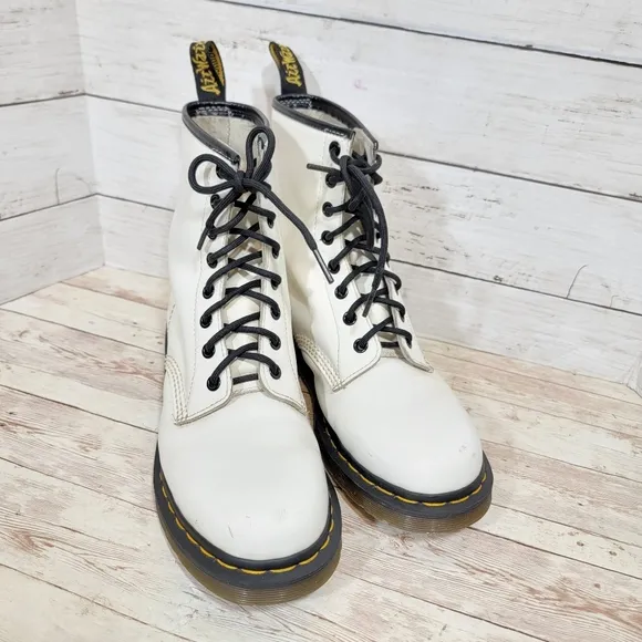 Dr. Martens 1461 boots in white leather