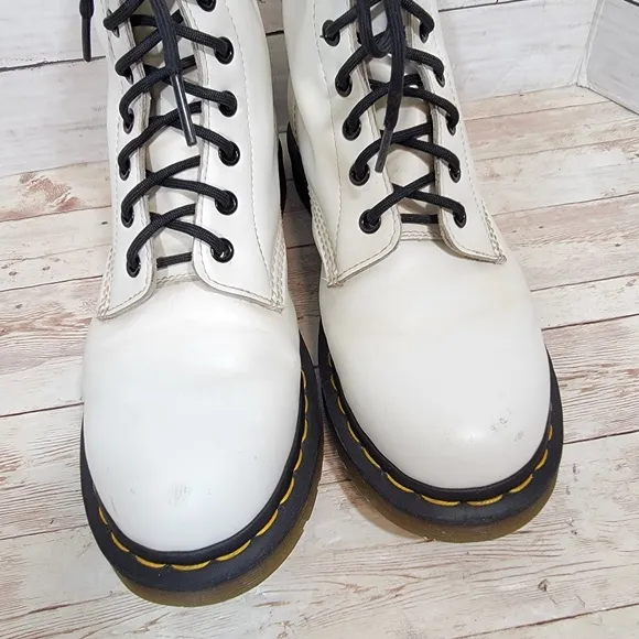 Dr. Martens 1461 boots in white leather