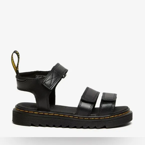 Dr. Martens Klaire Sandal Little Kid Black Super Bounce Velcro Strap  11 NWOT