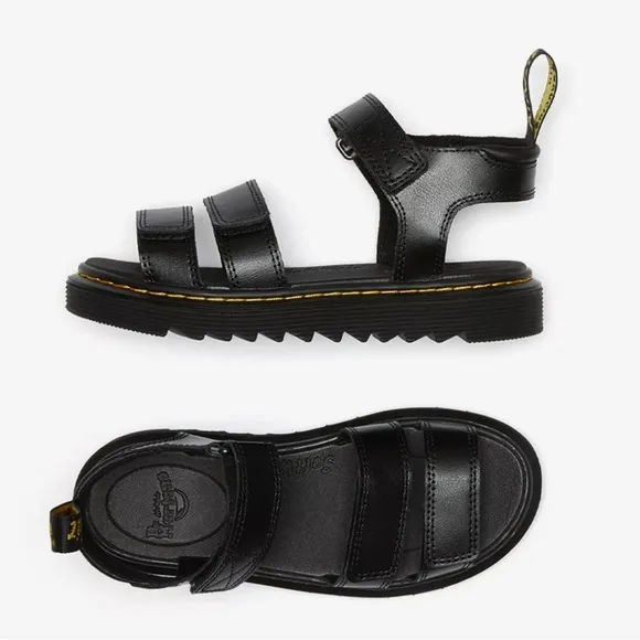 Dr. Martens Klaire Sandal Little Kid Black Super Bounce Velcro Strap  11 NWOT