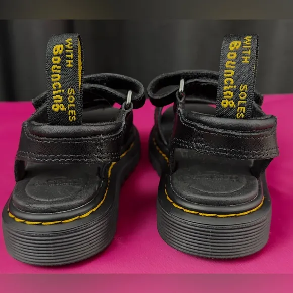 Dr. Martens Klaire Sandal Little Kid Black Super Bounce Velcro Strap  11 NWOT