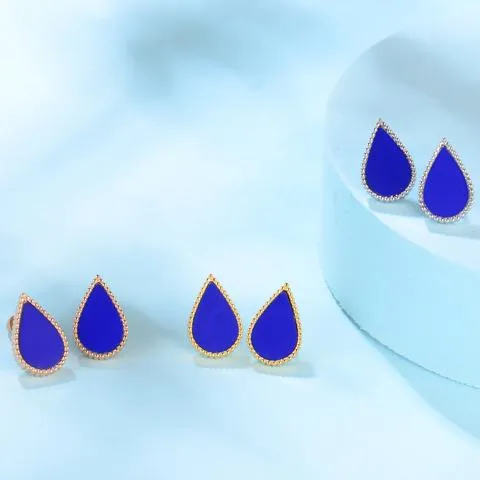 Drop / Earrings Blue Rose Gold