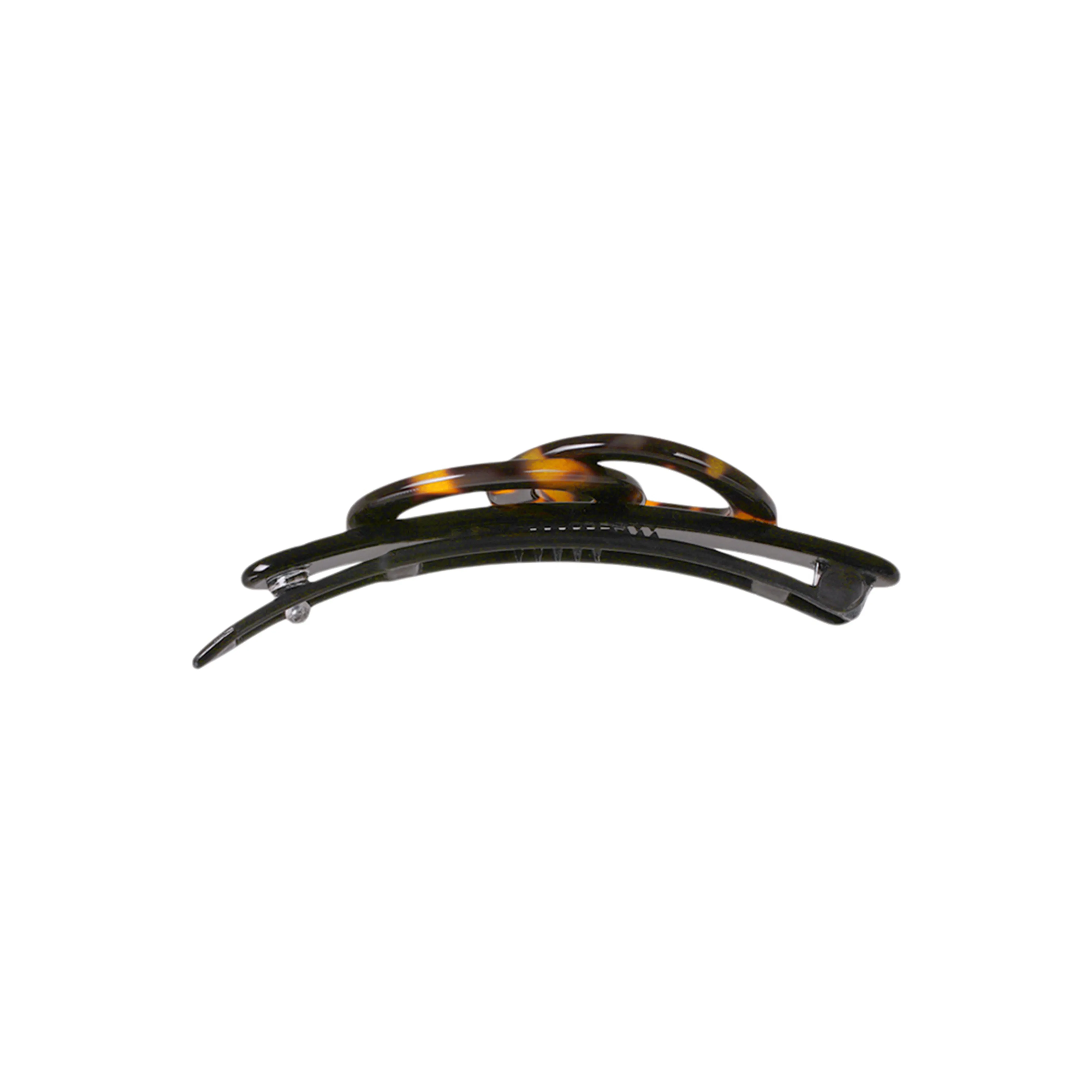Dual Circle Dark Tortoiseshell Hair Clip