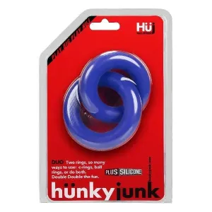 DUO Linked Cock/Ball Rings by Hunkyjunk Cobalt