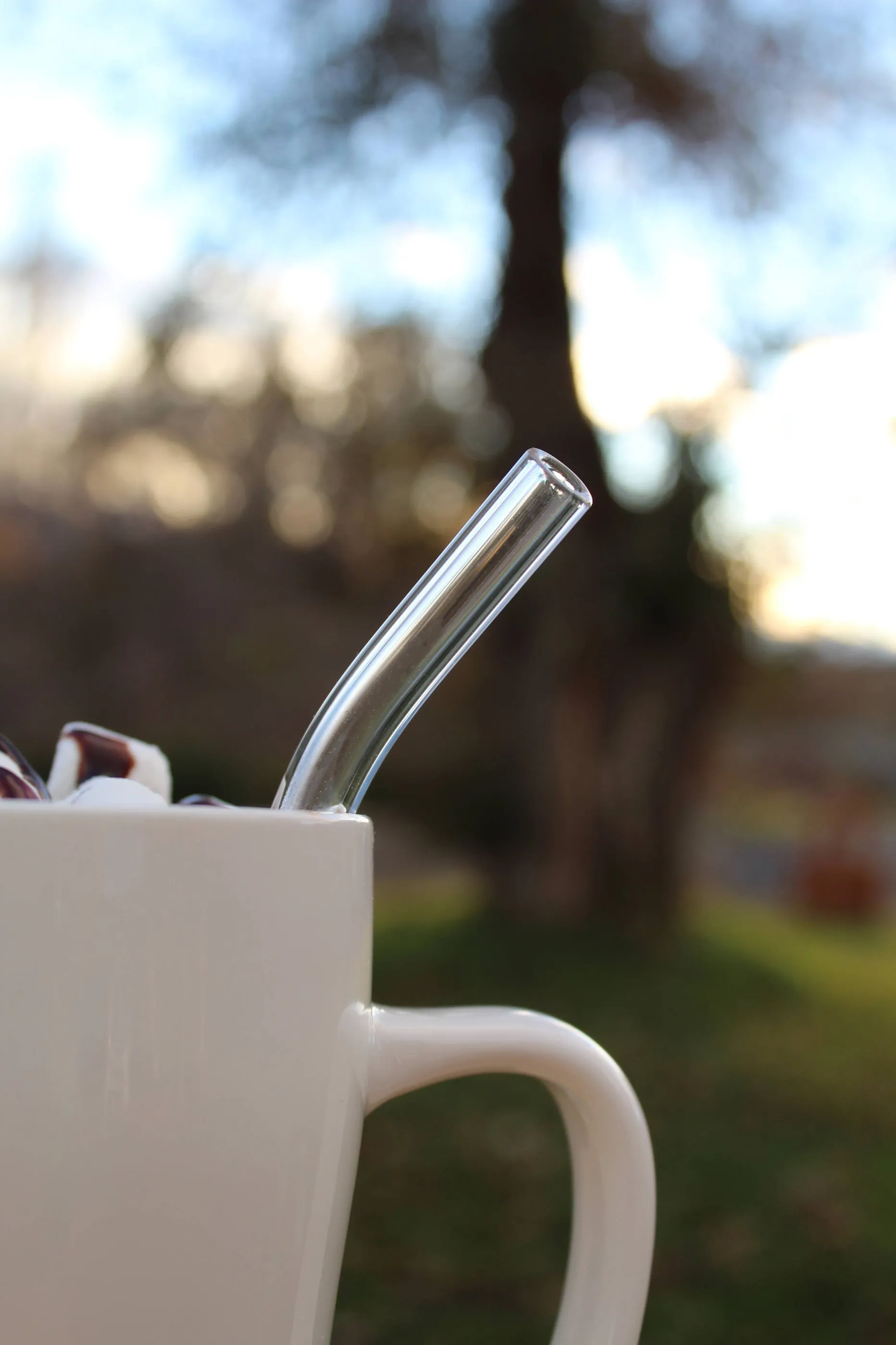 Elegant Curved Classic Glass Straw