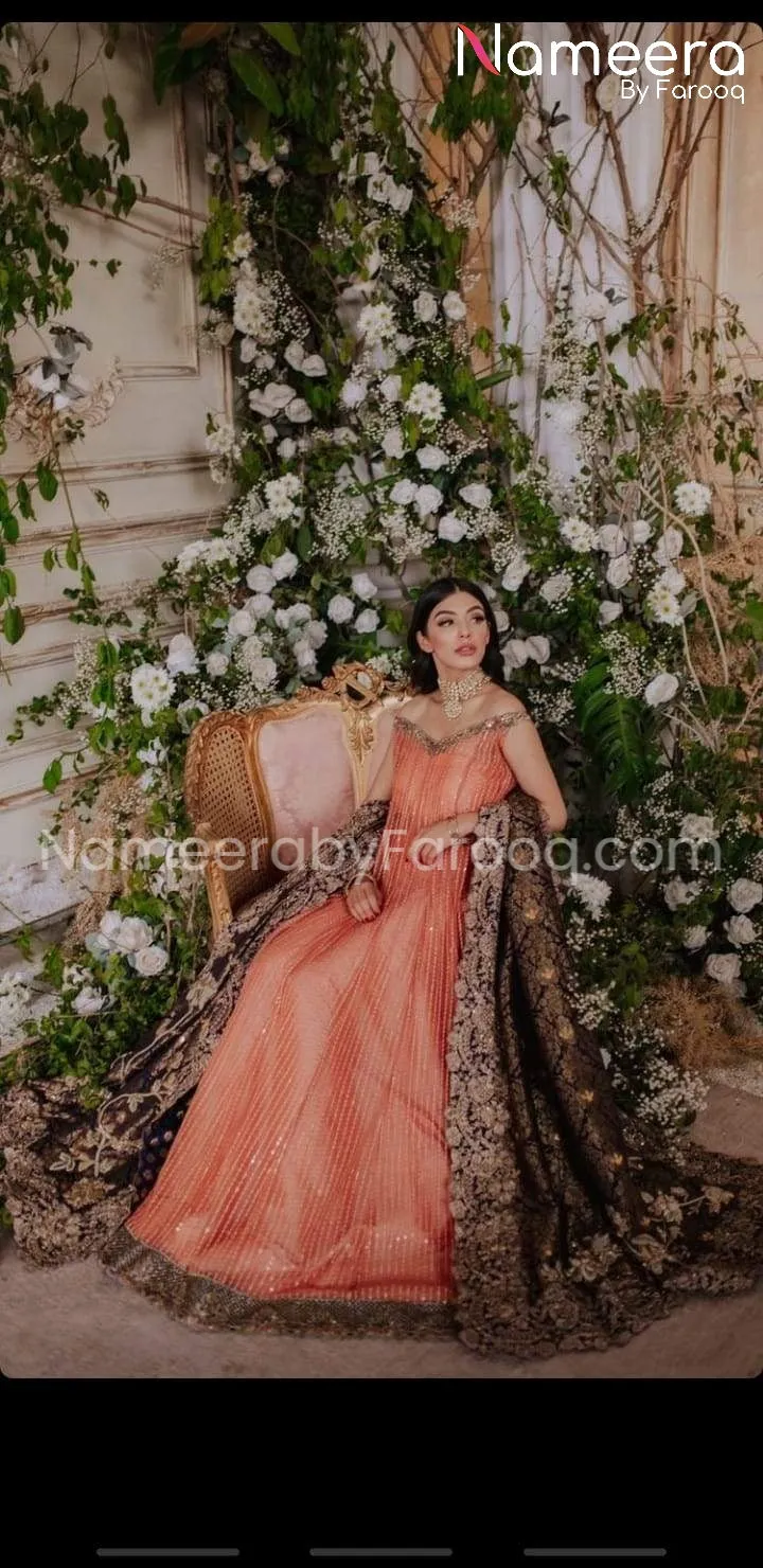 Elegant Pakistani Bridal Gown Lehenga Dress #BS547