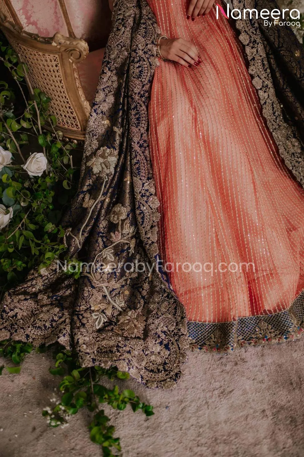 Elegant Pakistani Bridal Gown Lehenga Dress #BS547