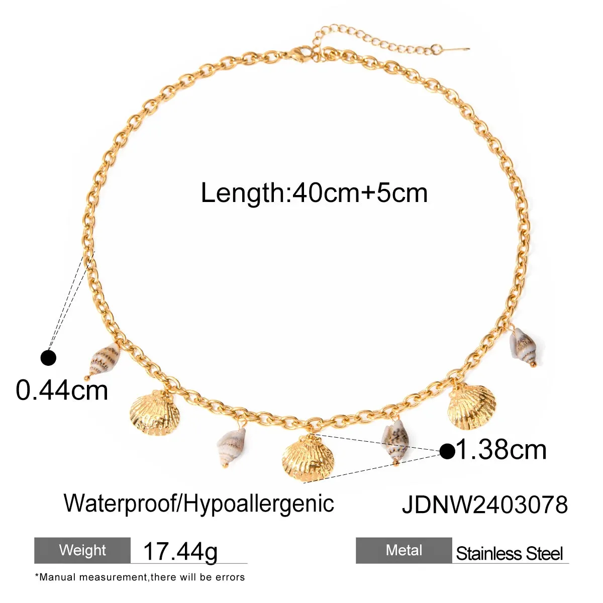 Elegant Summer Sea Shell & Conch Pendant Necklace
