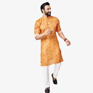 Elegant Yellow  Printed Kurta  for Mens
