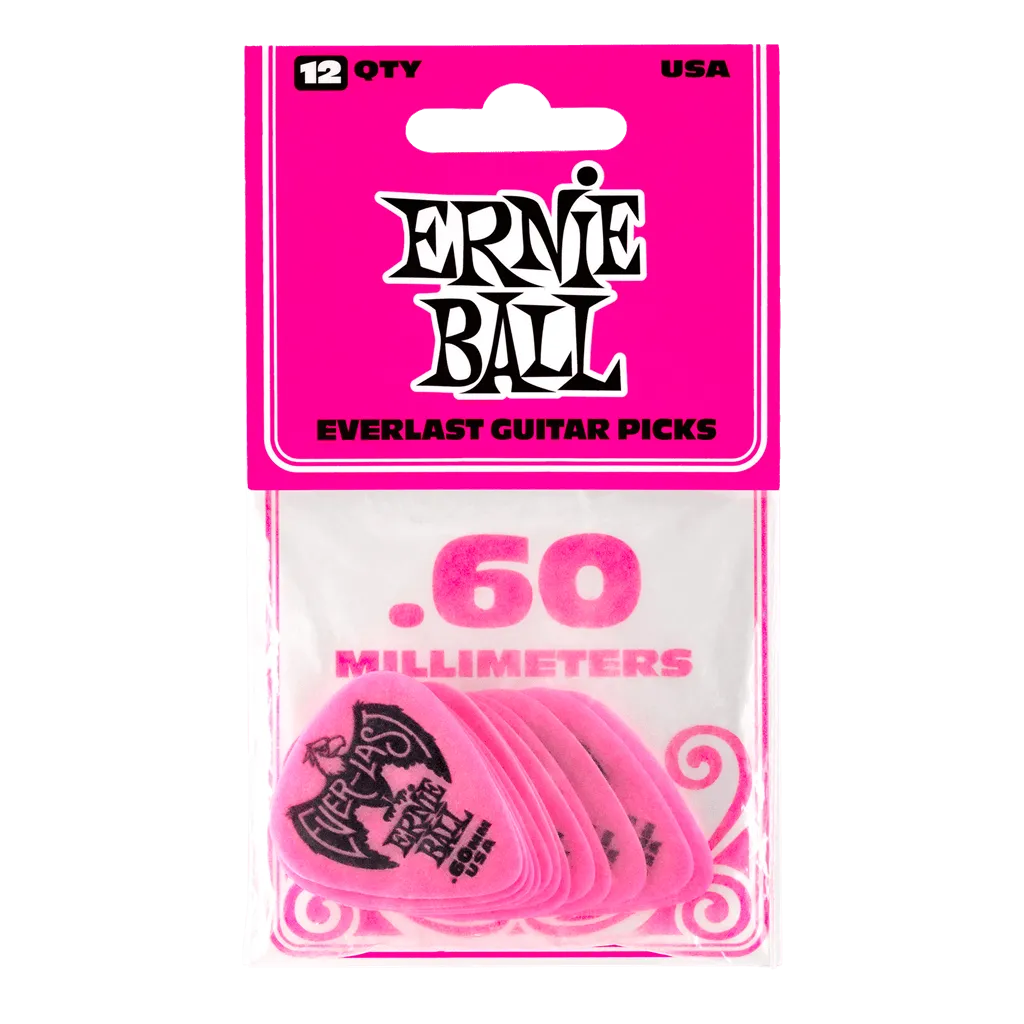 Ernie Ball Everlast Guitar Picks - 12 Pack - 0.60mm Gauge