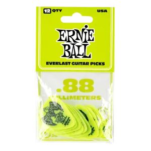 Ernie Ball Everlast Guitar Picks - 12 Pack - 0.88mm Gauge