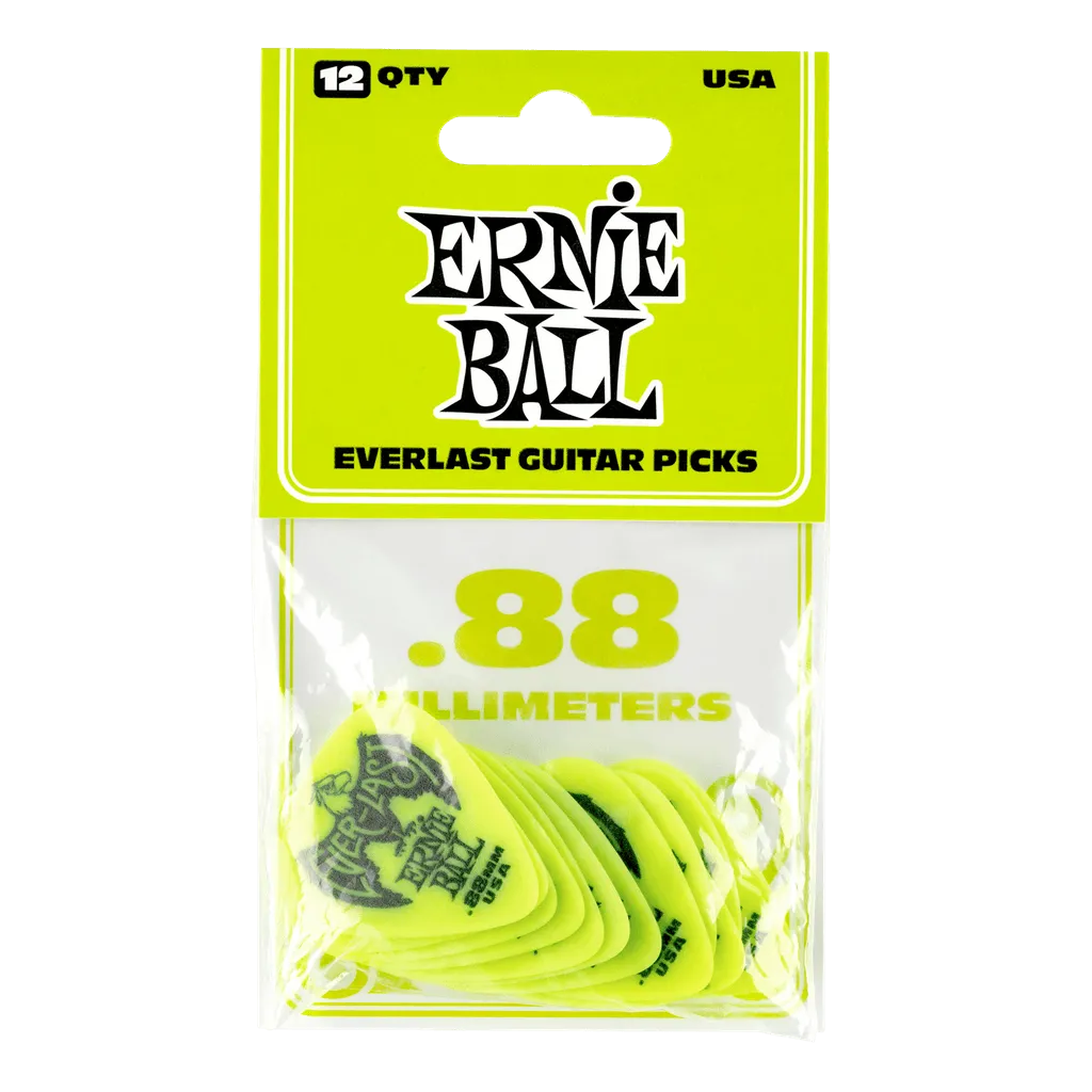 Ernie Ball Everlast Guitar Picks - 12 Pack - 0.88mm Gauge