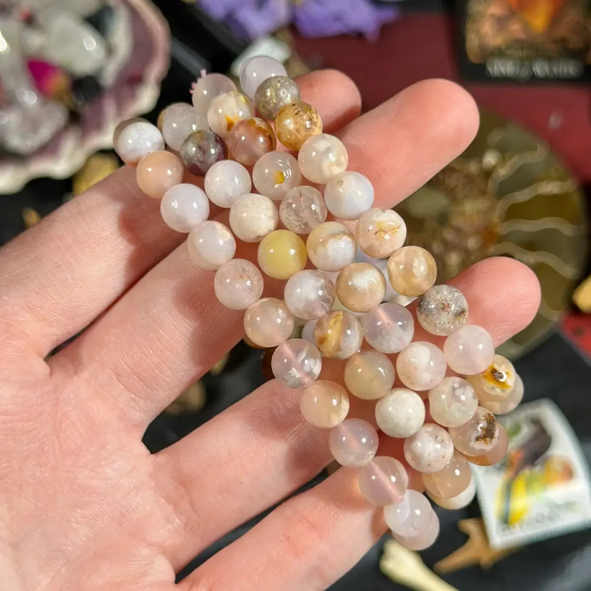 Flower Agate Stretchy Bracelet