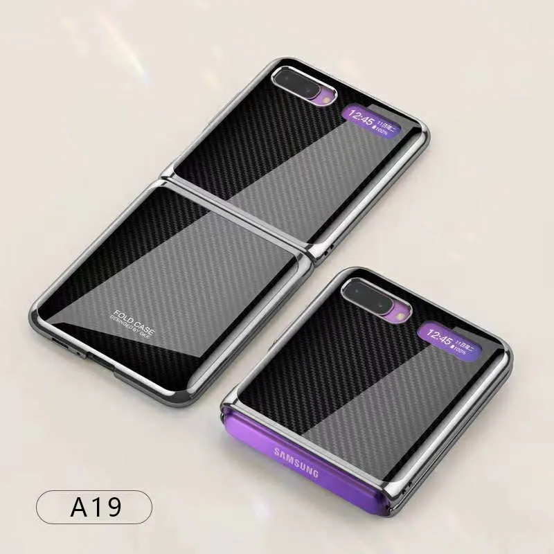 For Samsung Galaxy Z flip Foldable Cellphone Shell Electroplated Painted Folding Phone Case A13 woven green pattern