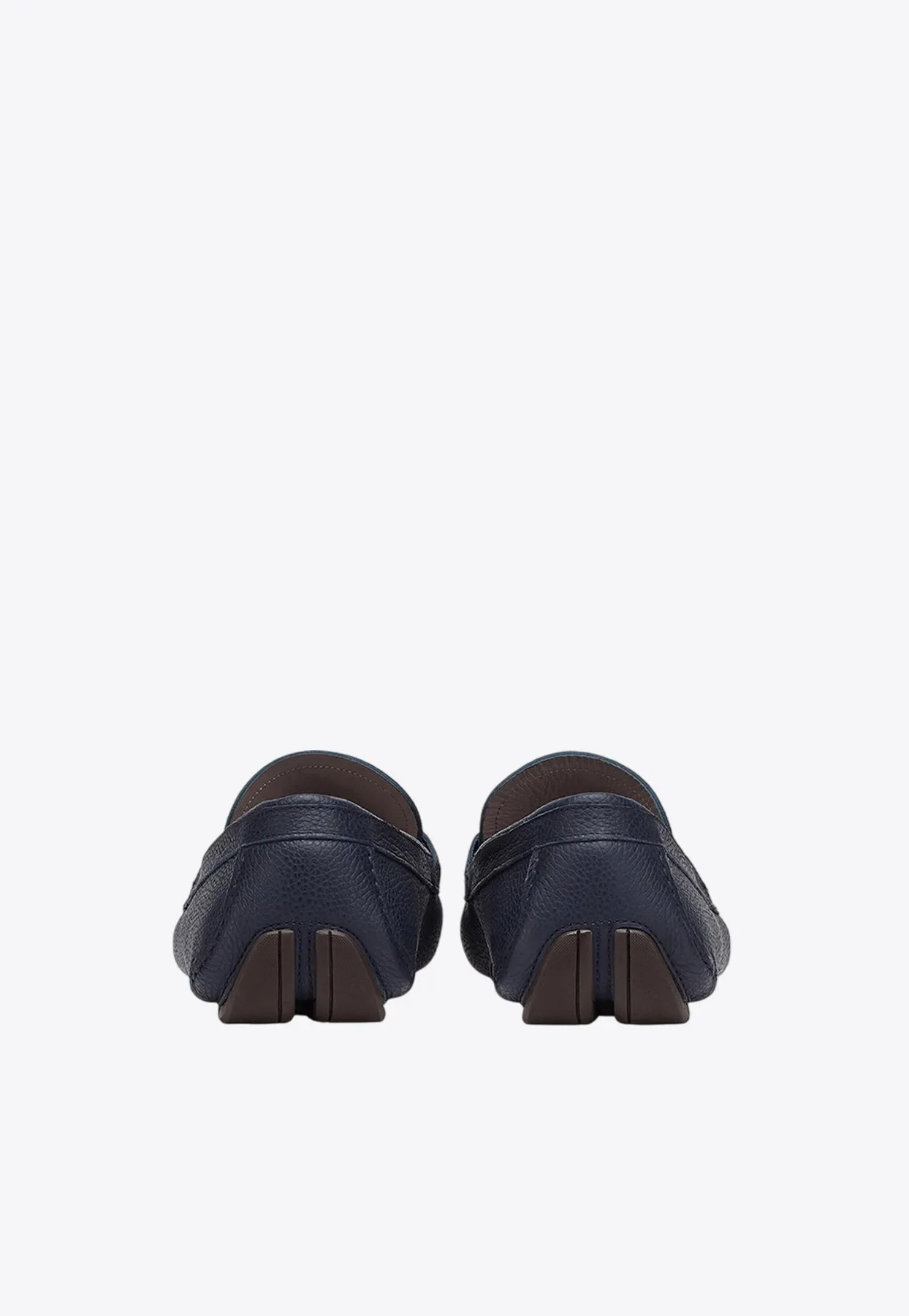Front Gancini Plaque Leather Loafers