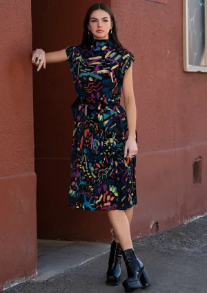 Geometric Belted Dress