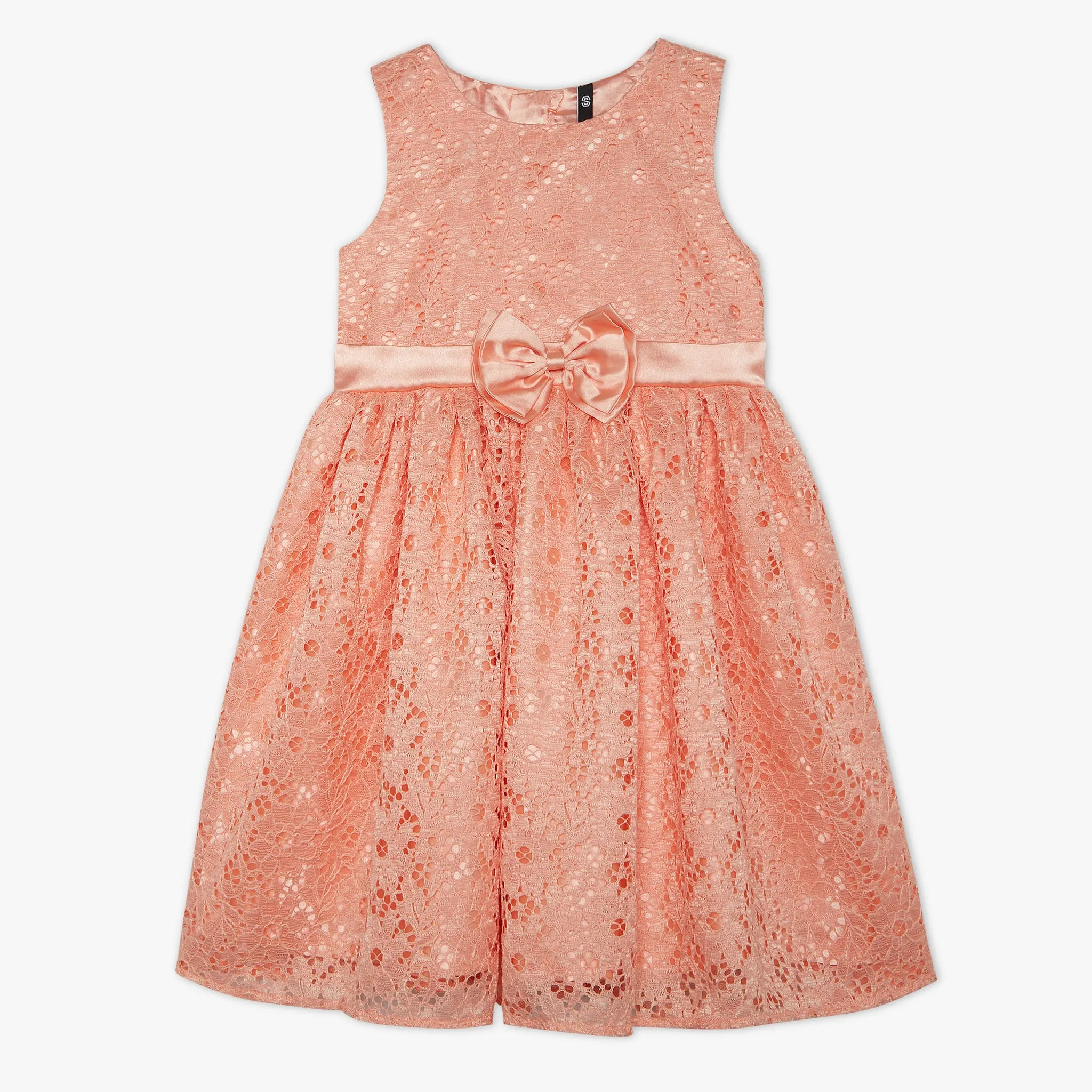 Girls Embellished Knee Length High Fashion Sleeveless Party Dress