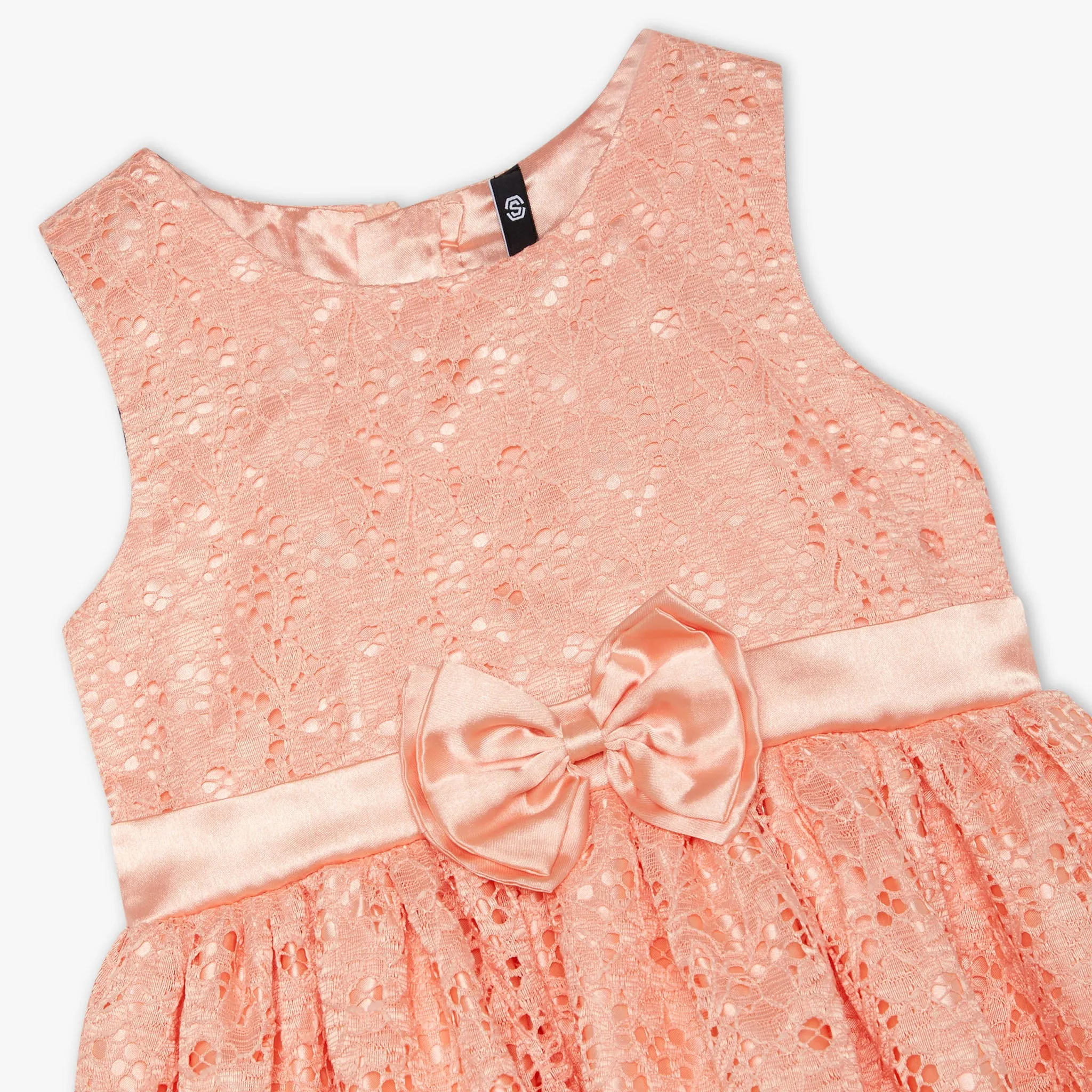 Girls Embellished Knee Length High Fashion Sleeveless Party Dress
